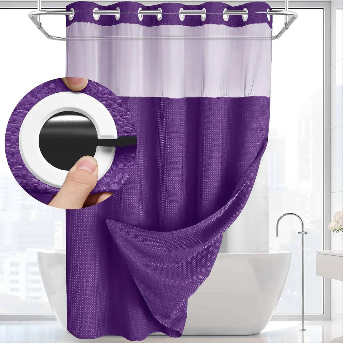 SnapIn Digital Print Shower Curtain