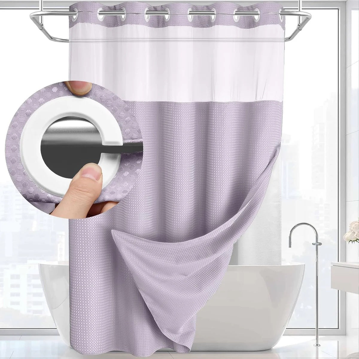 SnapIn Digital Print Shower Curtain