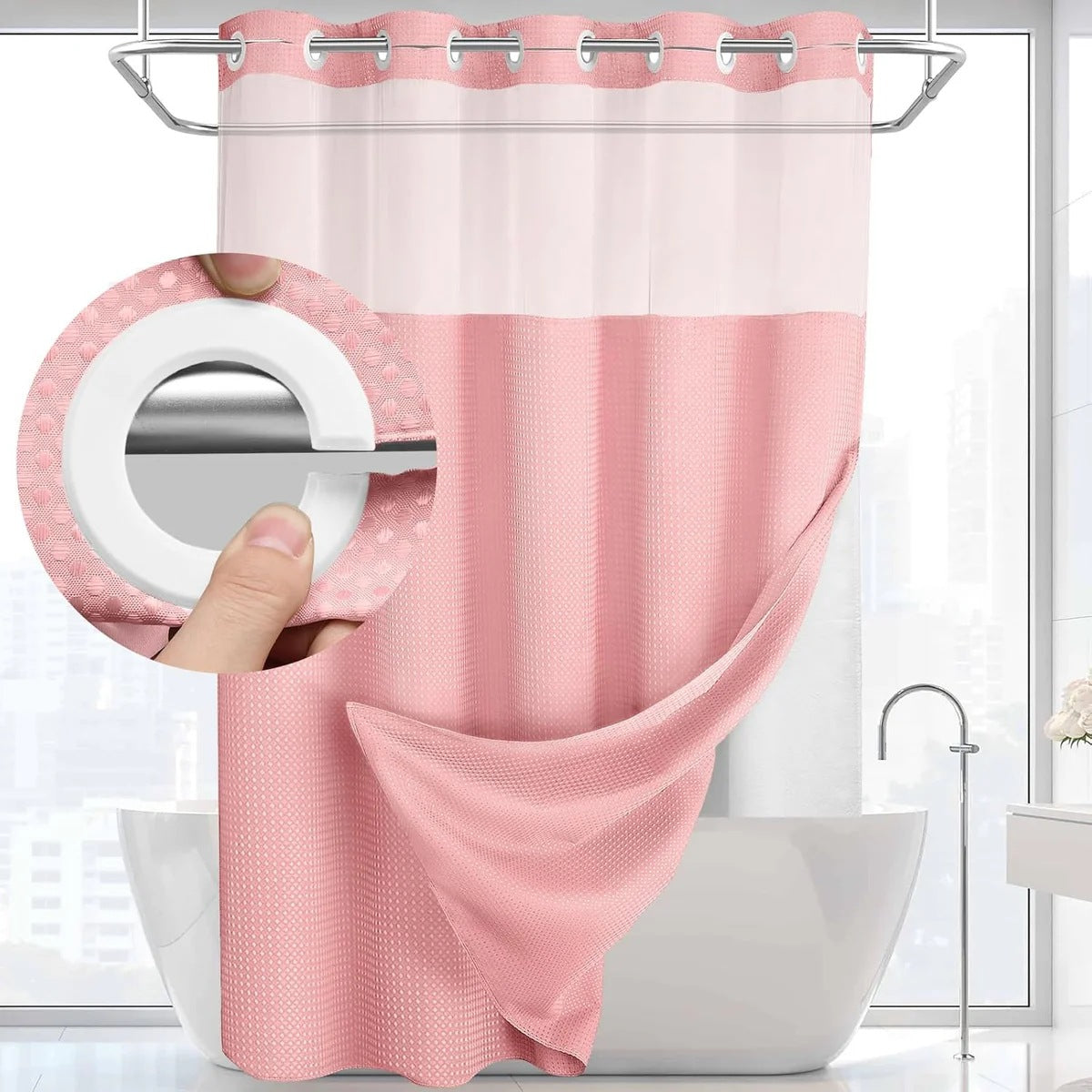 SnapIn Digital Print Shower Curtain