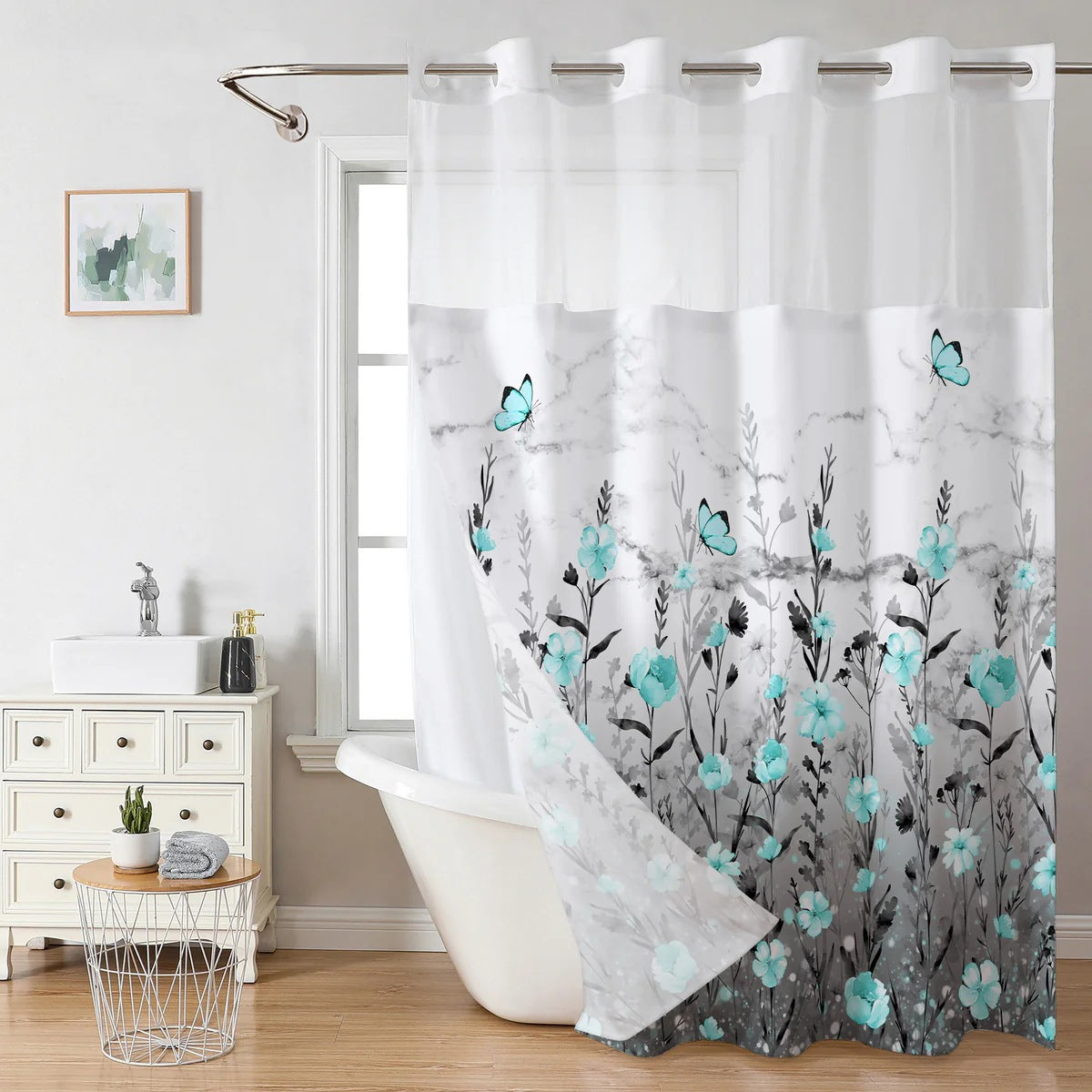 SnapIn Digital Print Shower Curtain