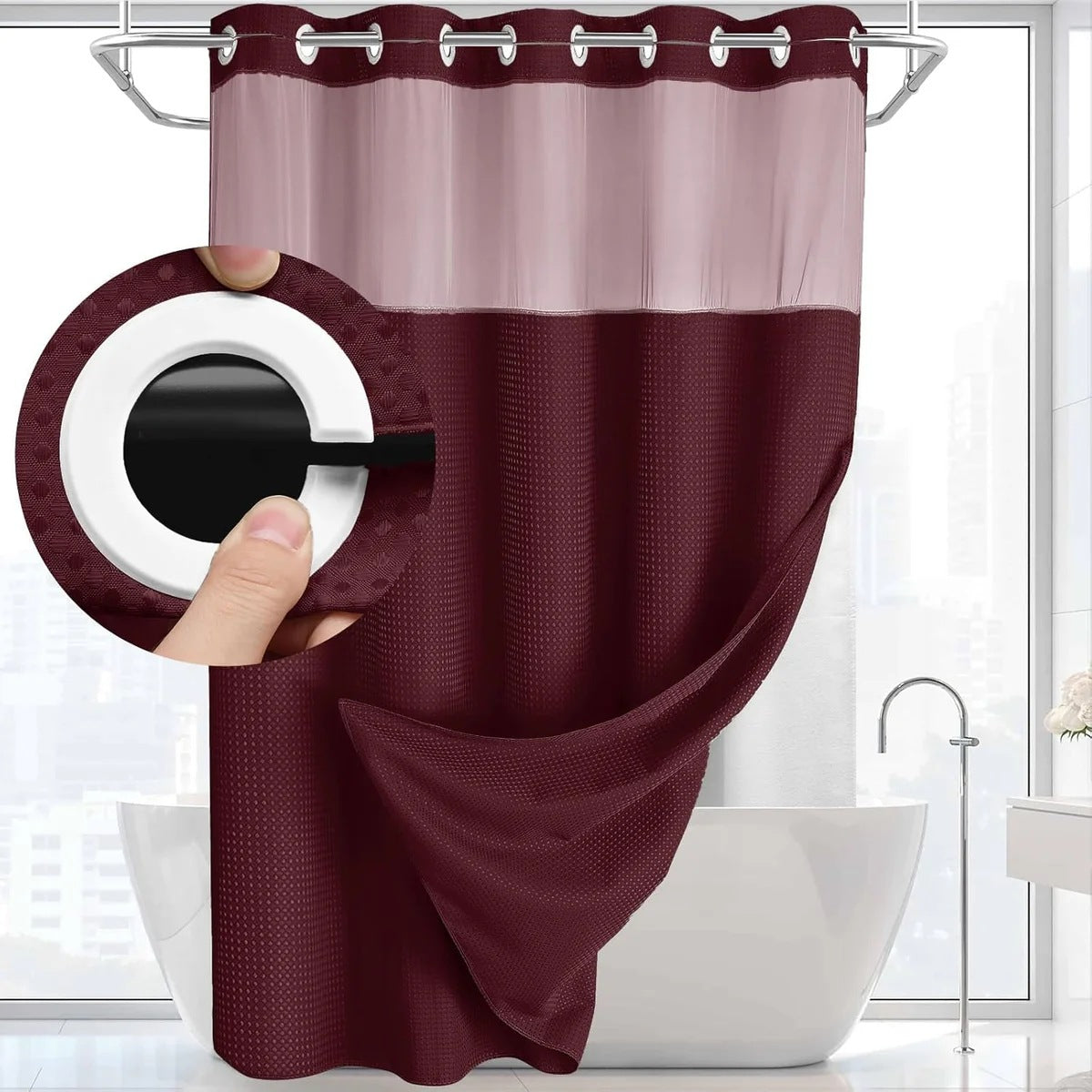 SnapIn Digital Print Shower Curtain