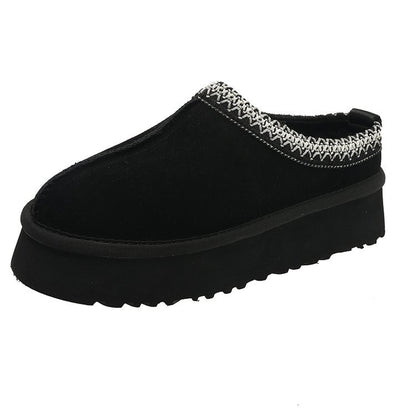 Snow boots women's winter fur-coated head-covering slippers