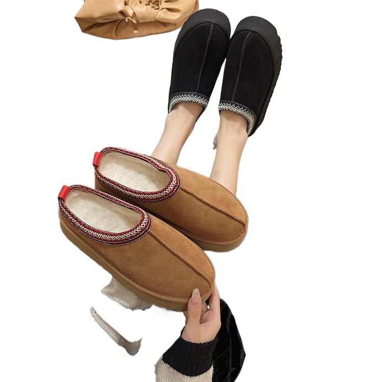 Snow boots women's winter fur-coated head-covering slippers