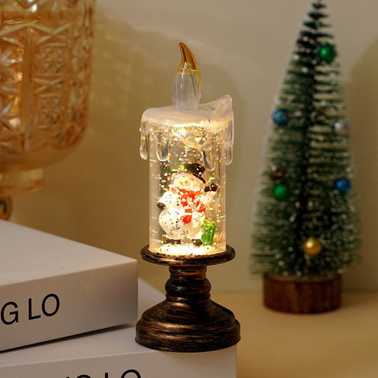 Snowfall Christmas Crystal Lamp