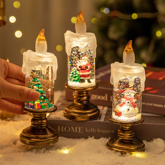 Snowfall Christmas Crystal Lamp