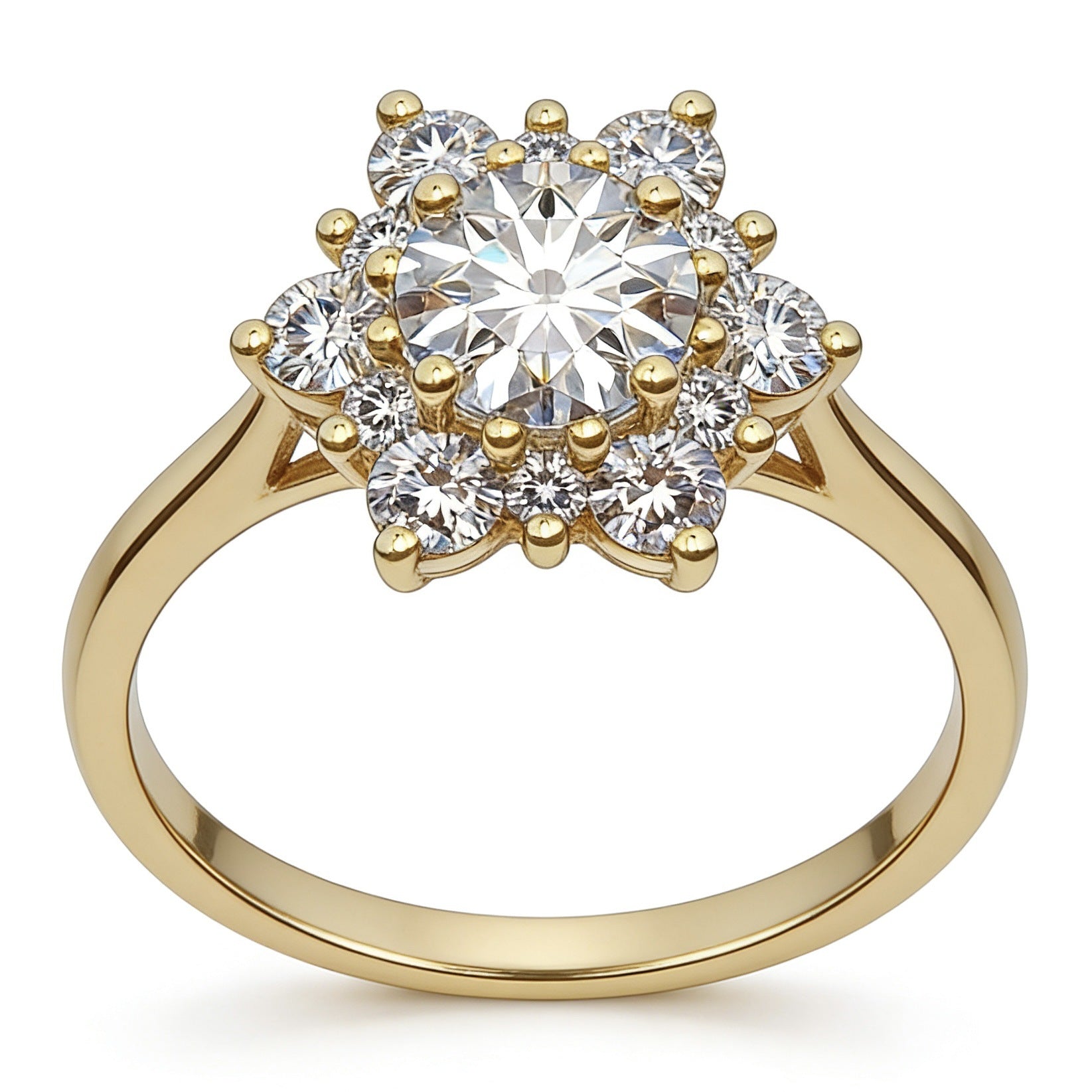 Snowflake Design Rose Gold Plated Ring