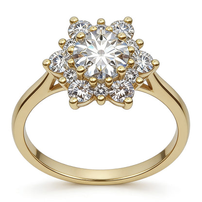 Snowflake Design Rose Gold Plated Ring