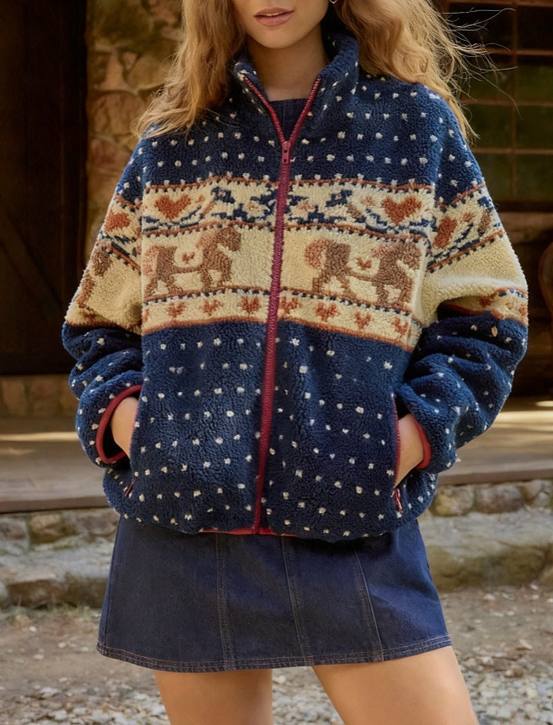 Snowflake moose fur coat