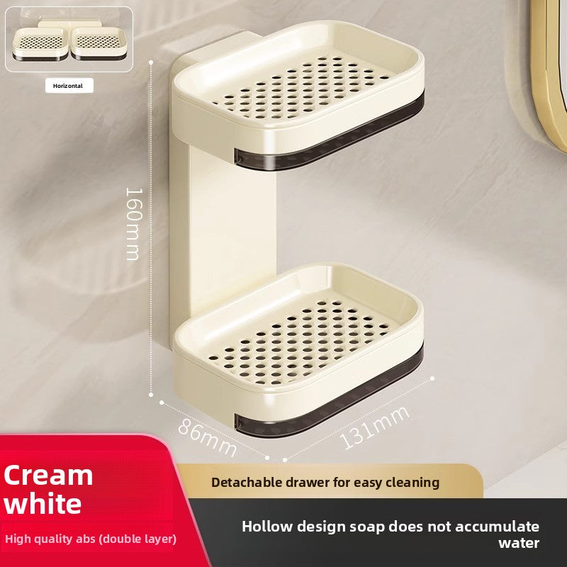 Soap box wall-mounted bathroom storage rack without drilling holes