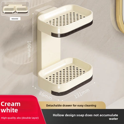 Soap box wall-mounted bathroom storage rack without drilling holes