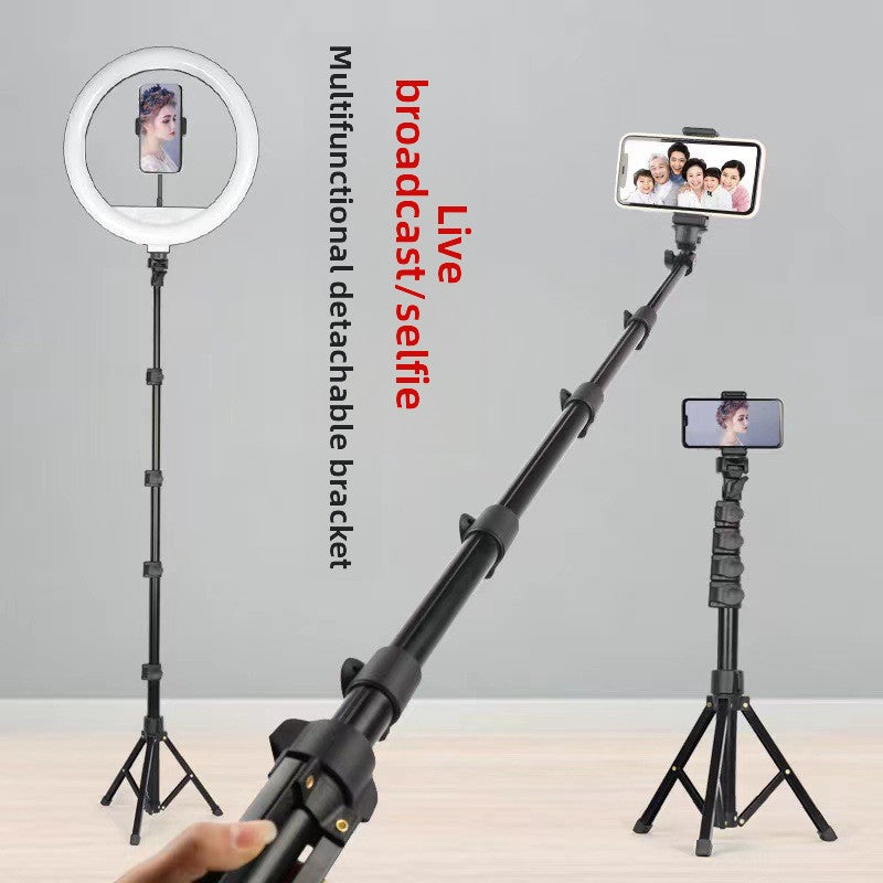 Sock, handheld selfie stick, camera, tripod