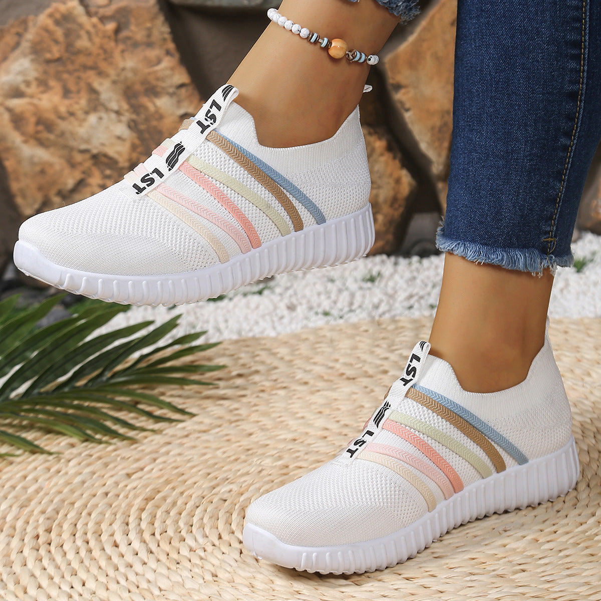 Sock shoes, low-top mesh running shoes