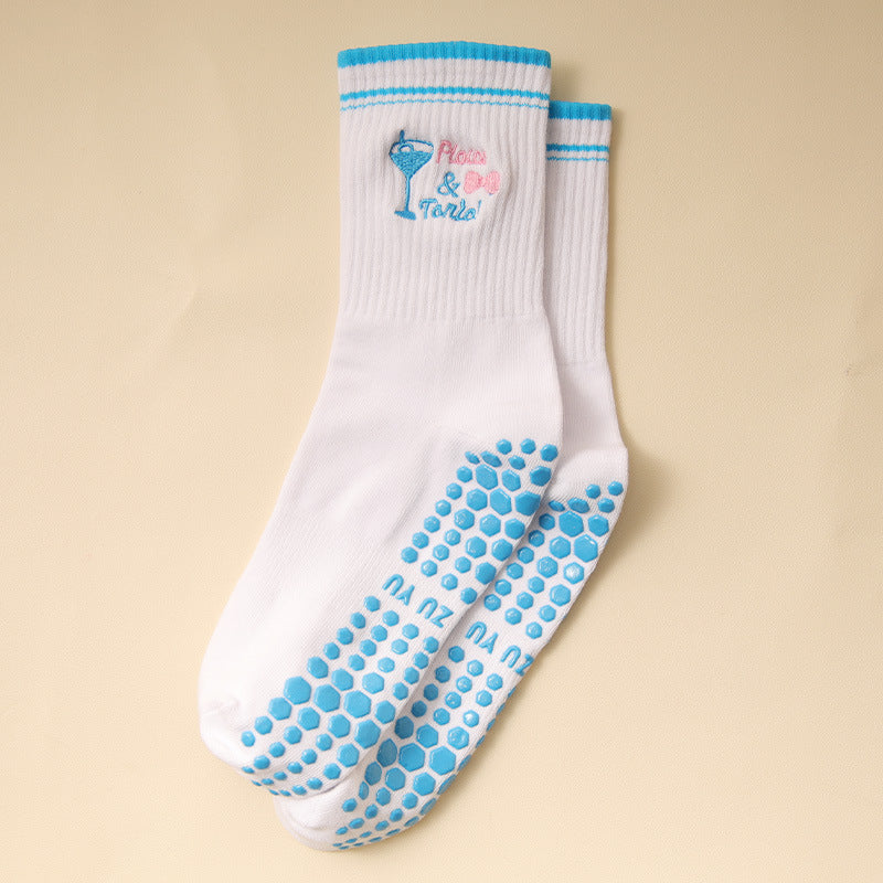 Socks with Cherry Embroidery