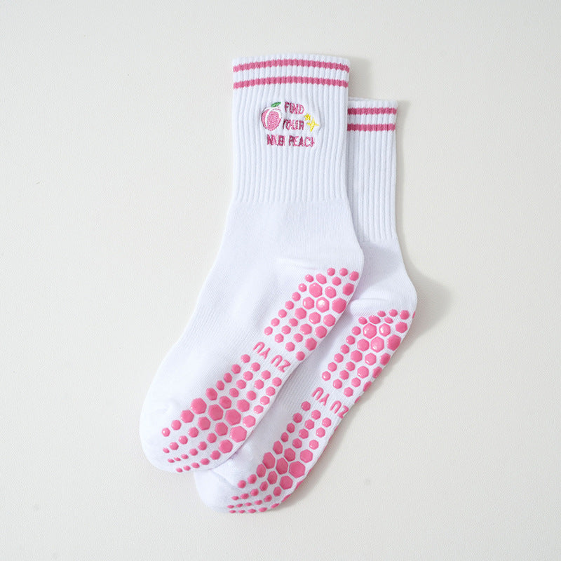 Socks with Cherry Embroidery
