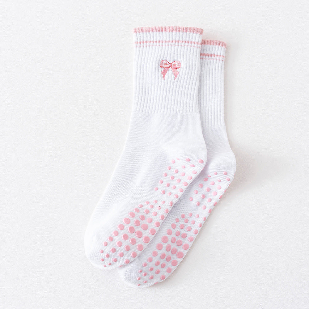 Socks with Cherry Embroidery