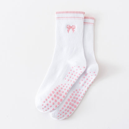 Socks with Cherry Embroidery