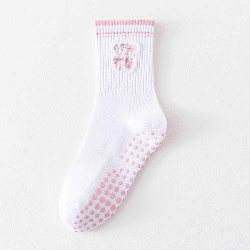 Socks with Cherry Embroidery