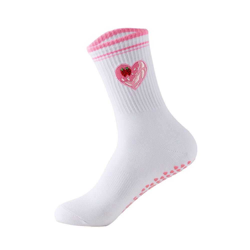 Socks with Cherry Embroidery