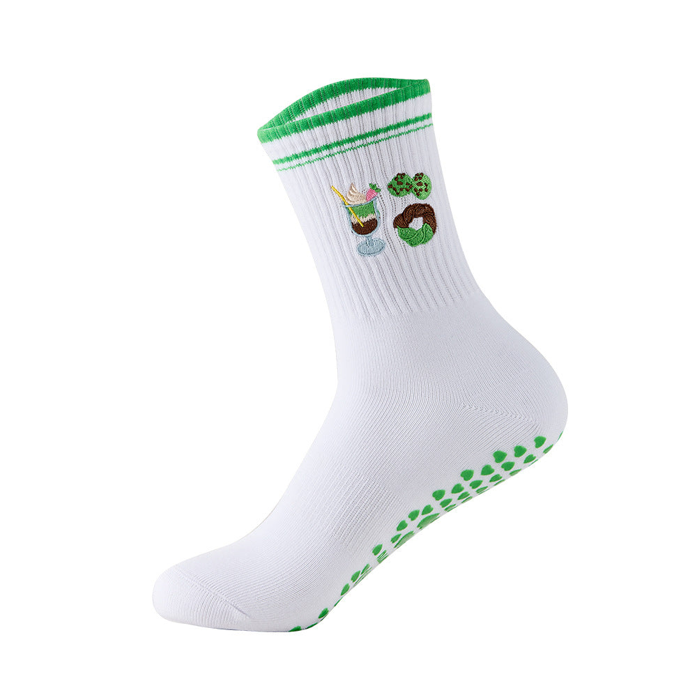 Socks with Cherry Embroidery