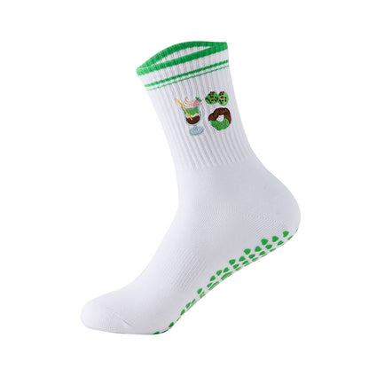 Socks with Cherry Embroidery