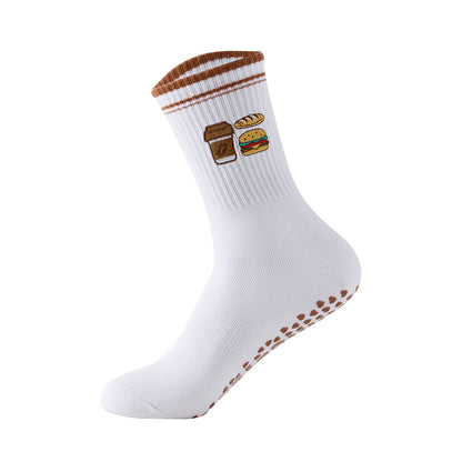 Socks with Cherry Embroidery