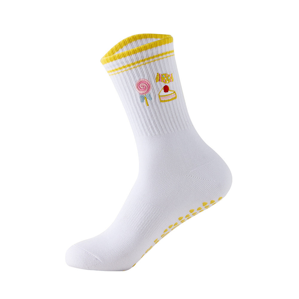 Socks with Cherry Embroidery