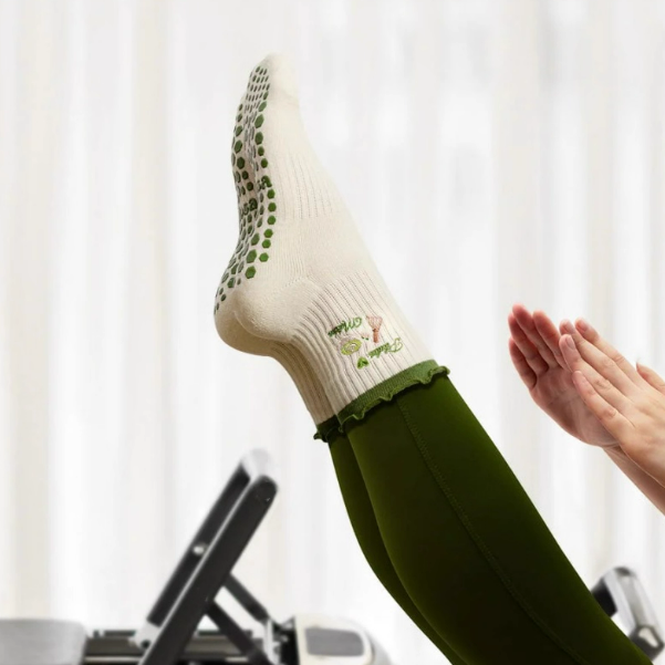 Socks with Cherry Embroidery