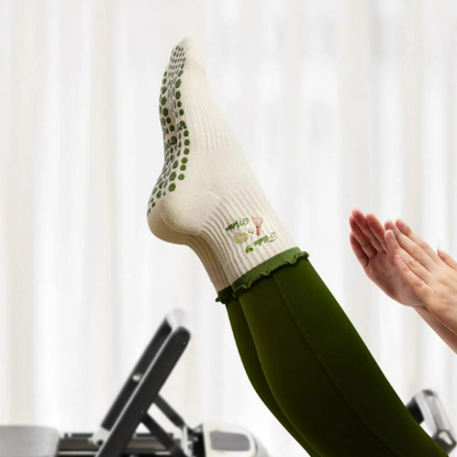 Socks with Cherry Embroidery