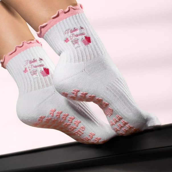 Socks with Cherry Embroidery