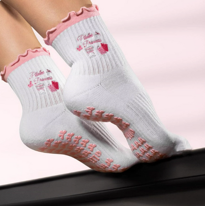 Socks with Cherry Embroidery