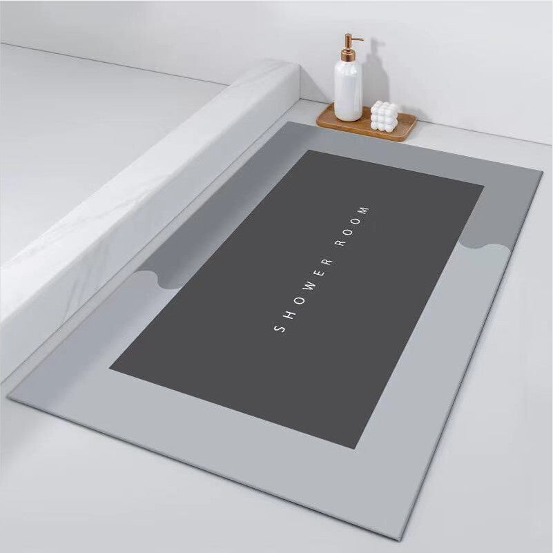 Soft absorbent bathroom anti-slip mat