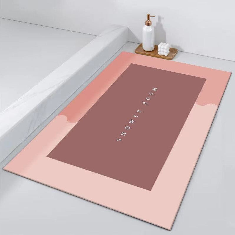 Soft absorbent bathroom anti-slip mat