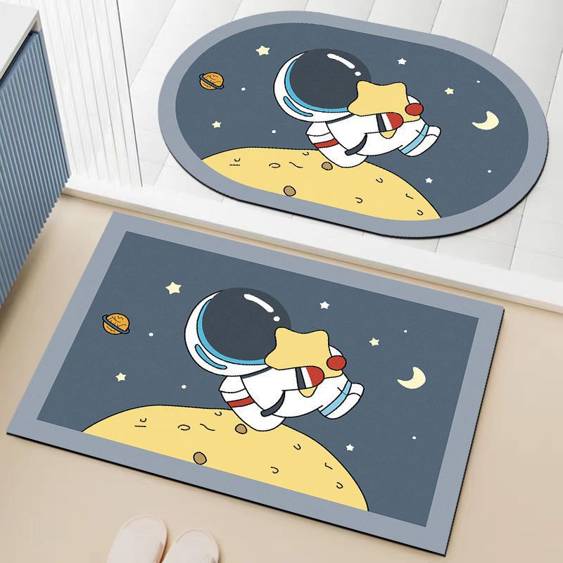 Soft absorbent bathroom anti-slip mat