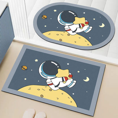 Soft absorbent bathroom anti-slip mat