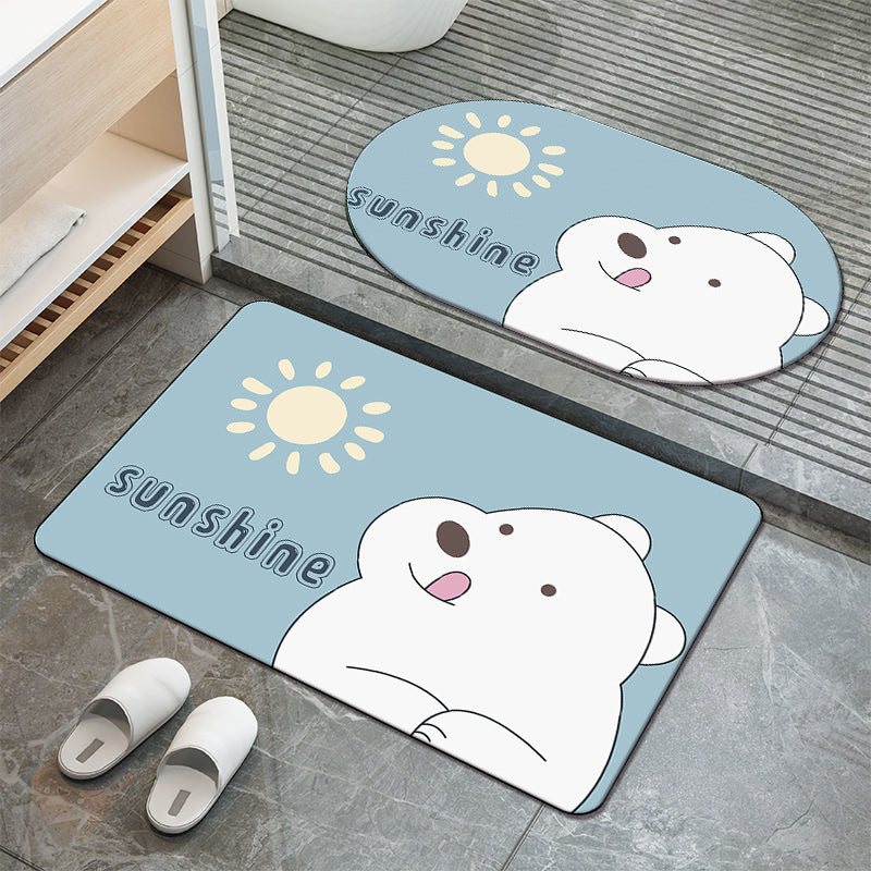 Soft absorbent bathroom anti-slip mat
