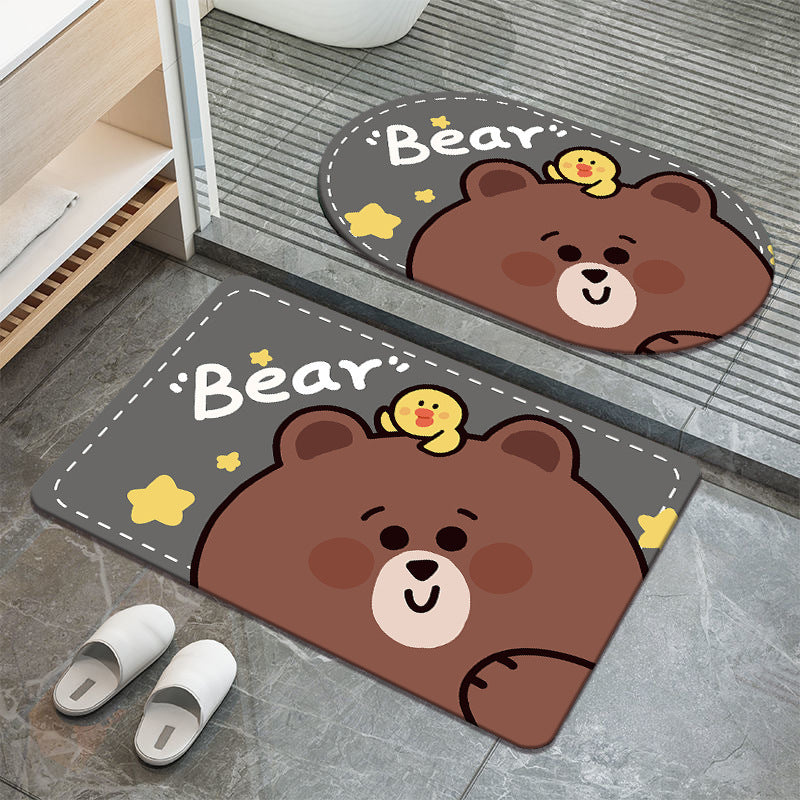 Soft absorbent bathroom anti-slip mat