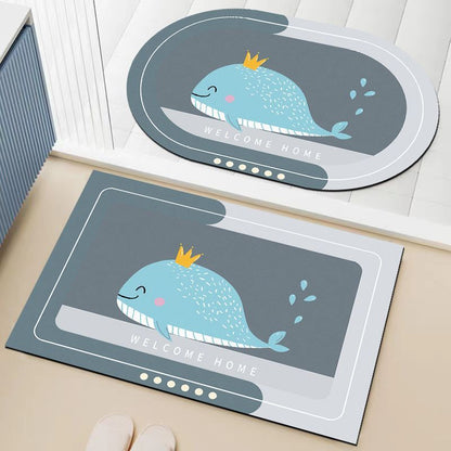 Soft absorbent bathroom anti-slip mat