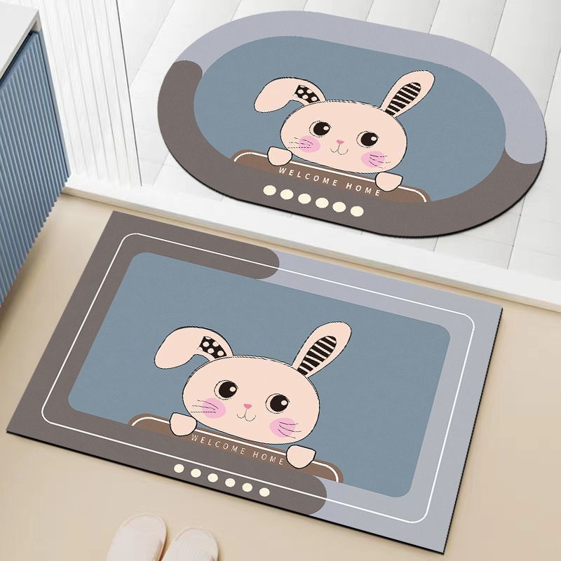 Soft absorbent bathroom anti-slip mat
