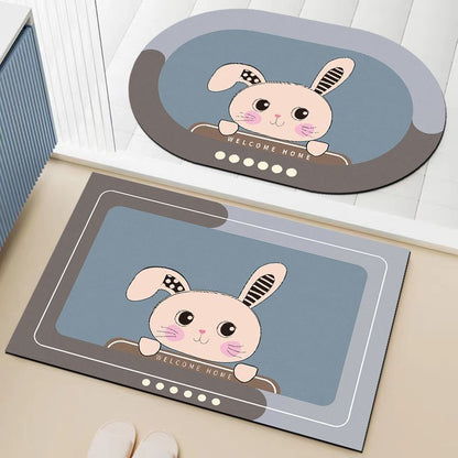 Soft absorbent bathroom anti-slip mat