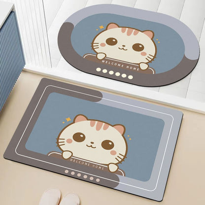 Soft absorbent bathroom anti-slip mat