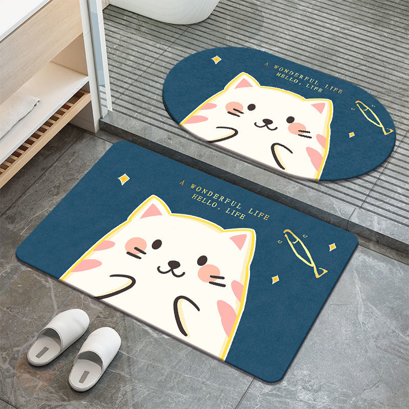 Soft absorbent bathroom anti-slip mat