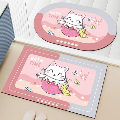 Soft absorbent bathroom anti-slip mat