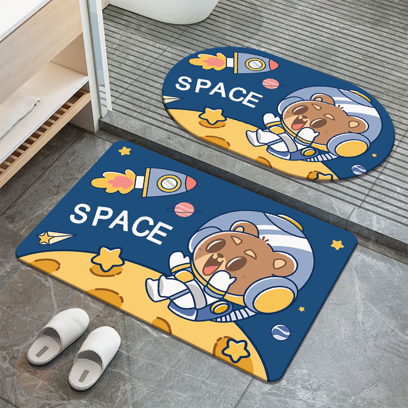 Soft absorbent bathroom anti-slip mat