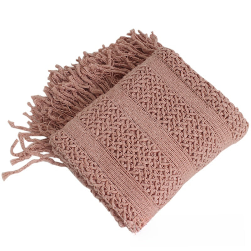 Soft Acrylic Knit Blanket for Sofa and Bed