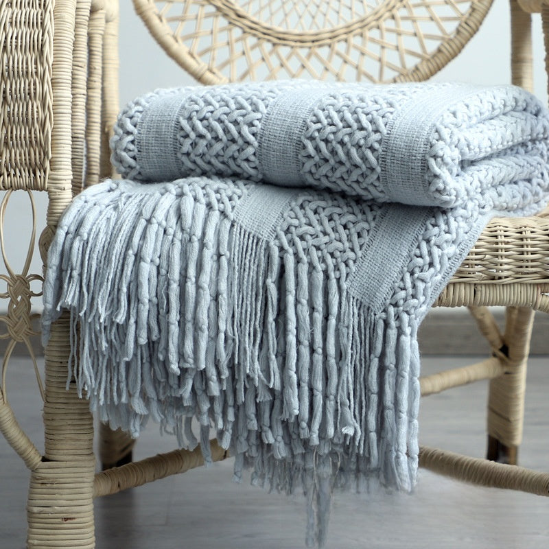 Soft Acrylic Knit Blanket for Sofa and Bed