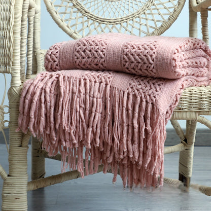 Soft Acrylic Knit Blanket for Sofa and Bed