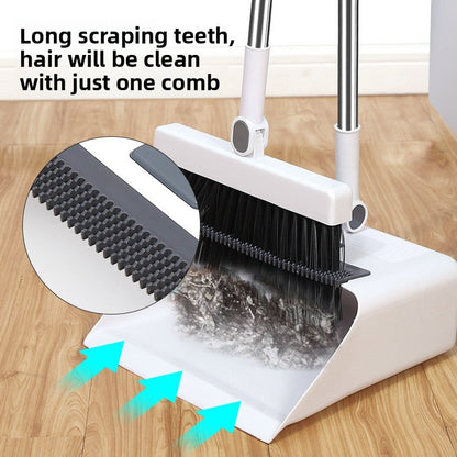 Soft Bristle Broom Dustpan Set – 3-in-1/4-in-1 Foldable Cleaning Kit