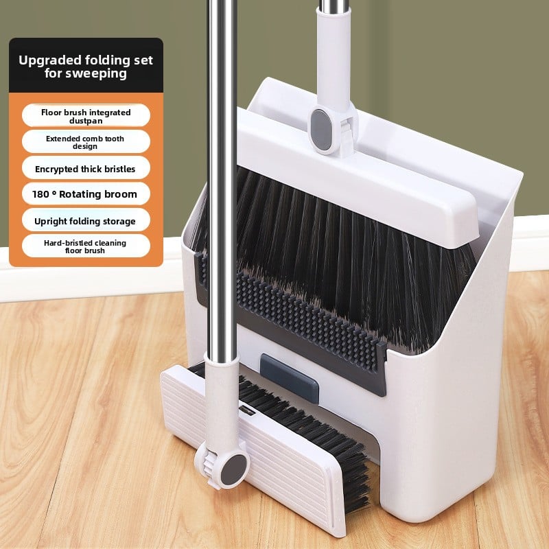 Soft Bristle Broom Dustpan Set – 3-in-1/4-in-1 Foldable Cleaning Kit