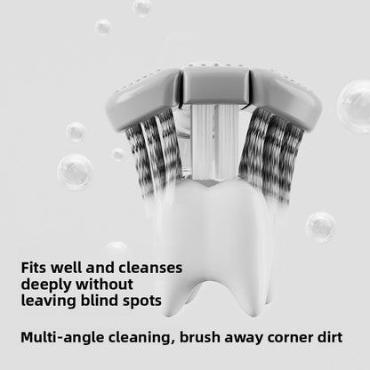 Soft-bristled three-sided toothbrush