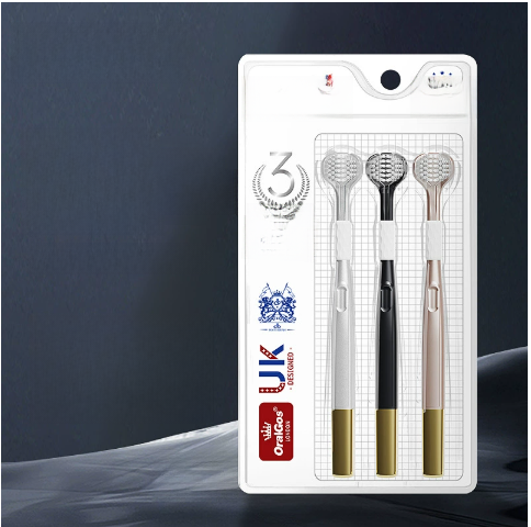 Soft-bristled three-sided toothbrush